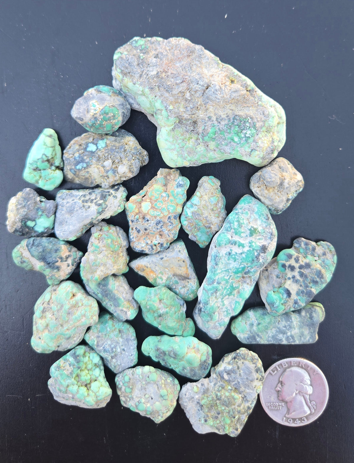 Blue Boy Variscite solid green rough for cabbing - Natural Nevada Variscite- 155 grams