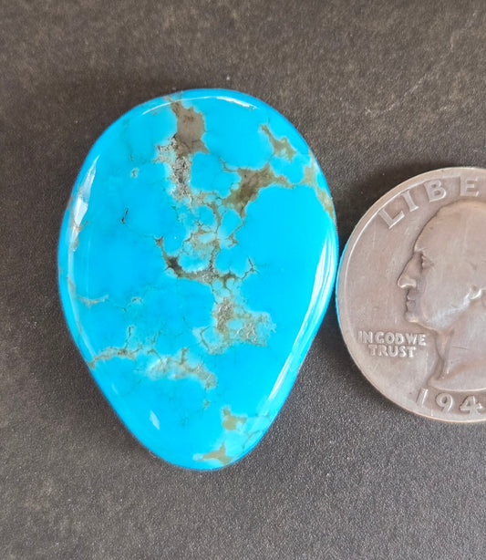 AAA Kingman Kaolin Turquoise Cabochon