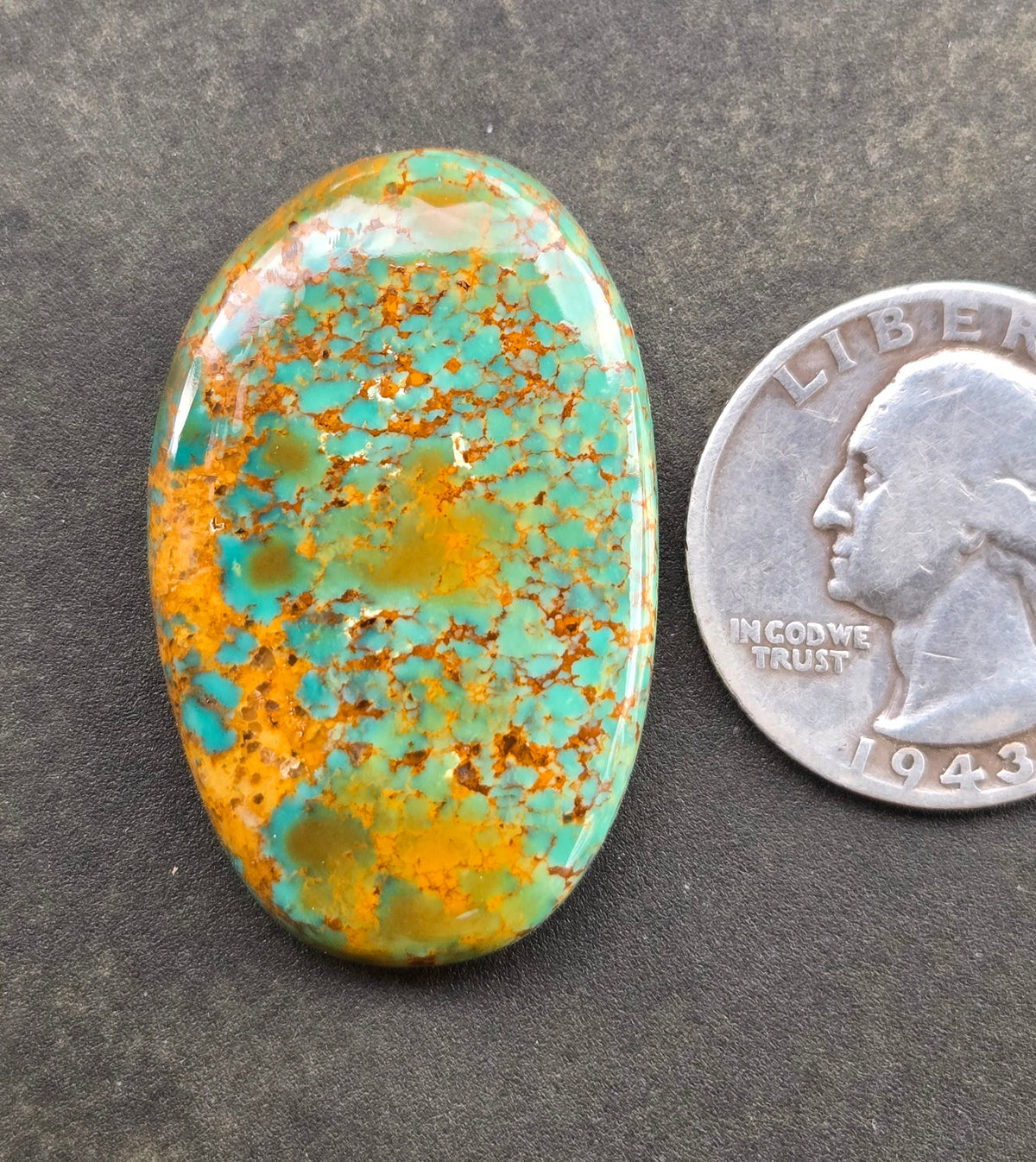 AAA Kingman Polychrome Ceremonial Turquoise Cabochon