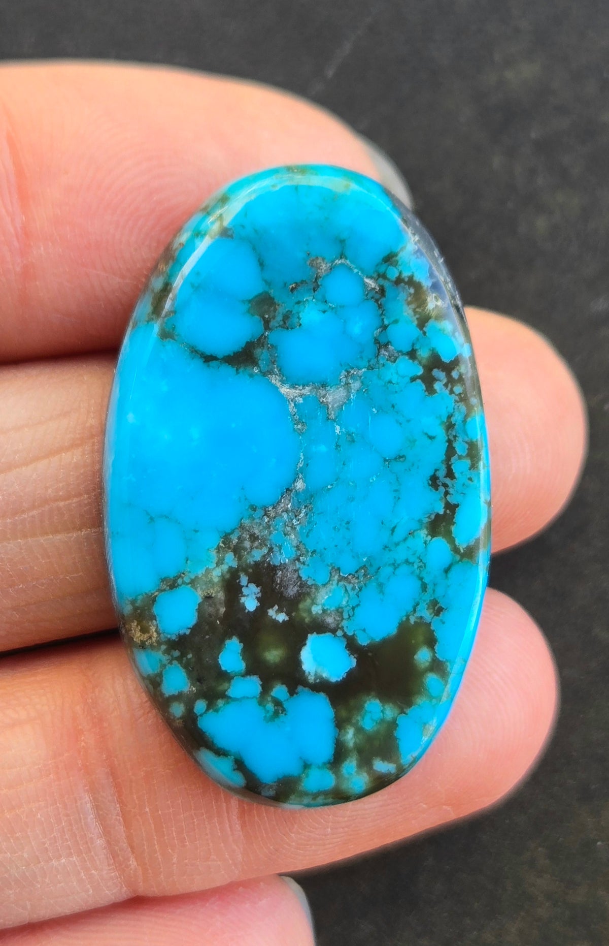 AAA Kingman Kaolin Turquoise Cabochon