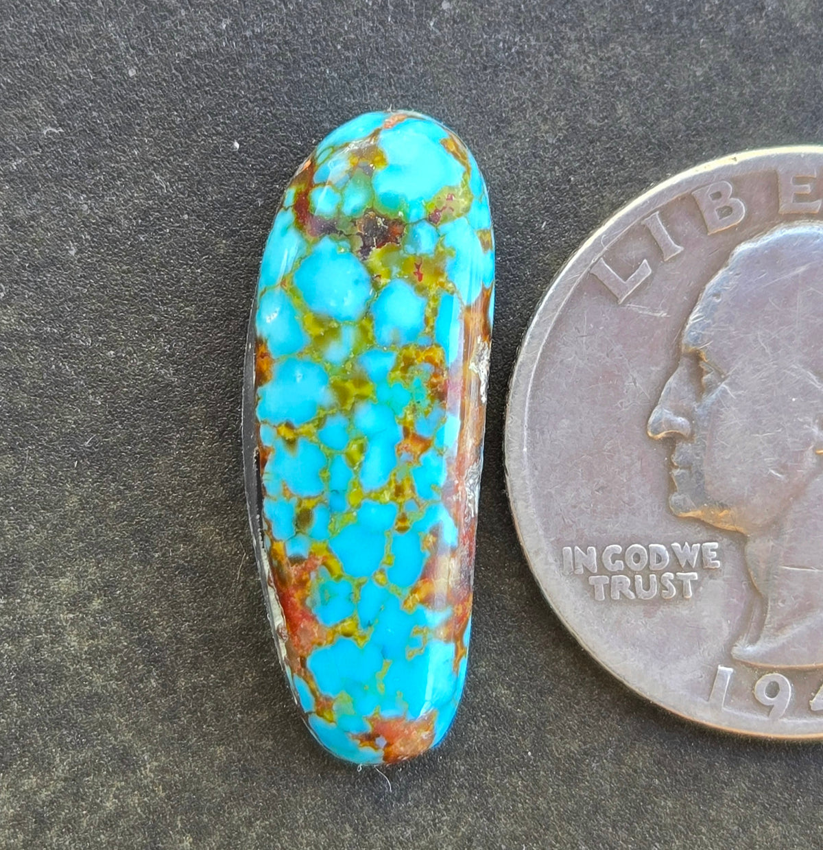 AAA Spiderweb Polychrome Kingman Turquoise Cabochon