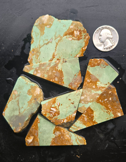 Kingman Turquoise rough slabs for cabbing - 98 gram lot