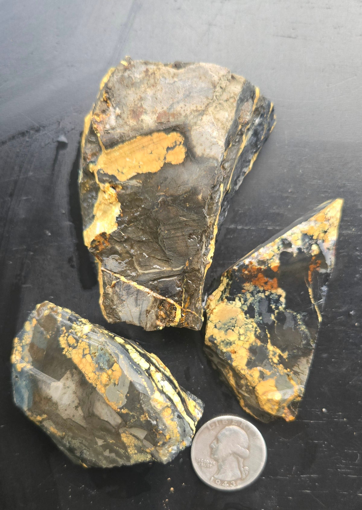 Desert Treasure Variscite rough for cabbing - Solid Yellow Natural Nevada Variscite- 260 grams