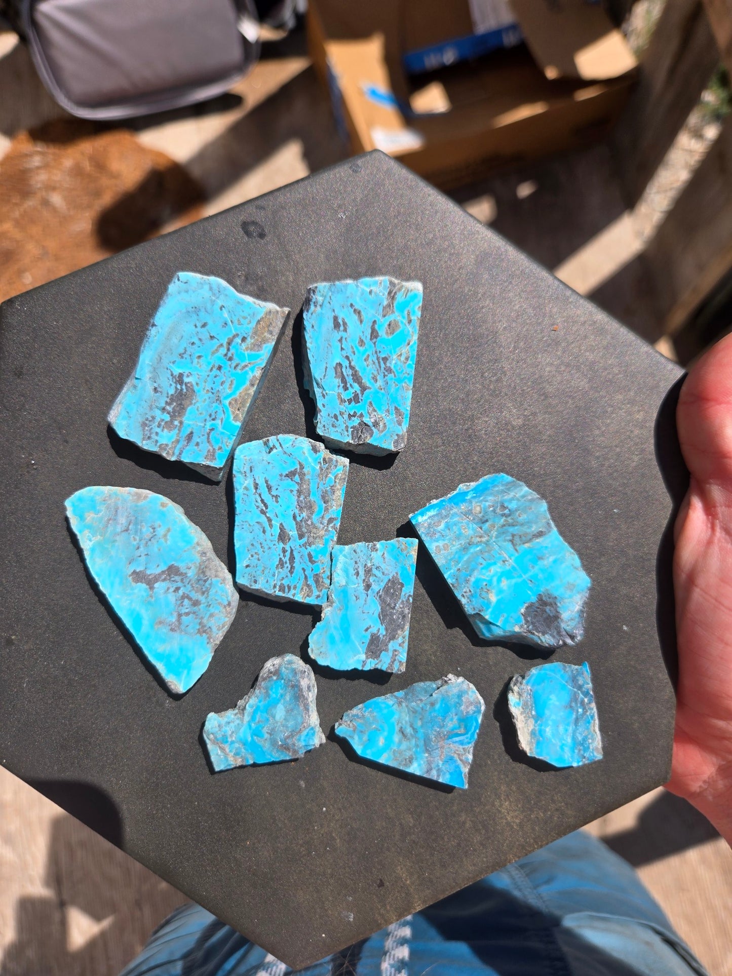 Smokey Kingman Turquoise slabs for cabbing - 100 grams