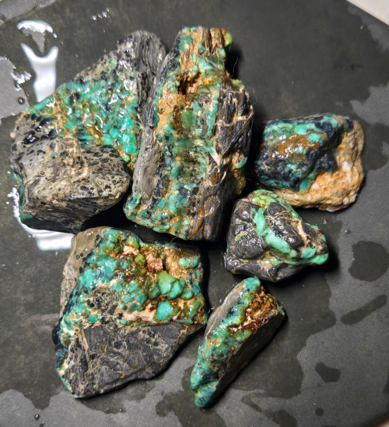 Blue Boy Variscite/Turquoise rough for cabbing - Natural Nevada Variscite - 224 gram lot 1