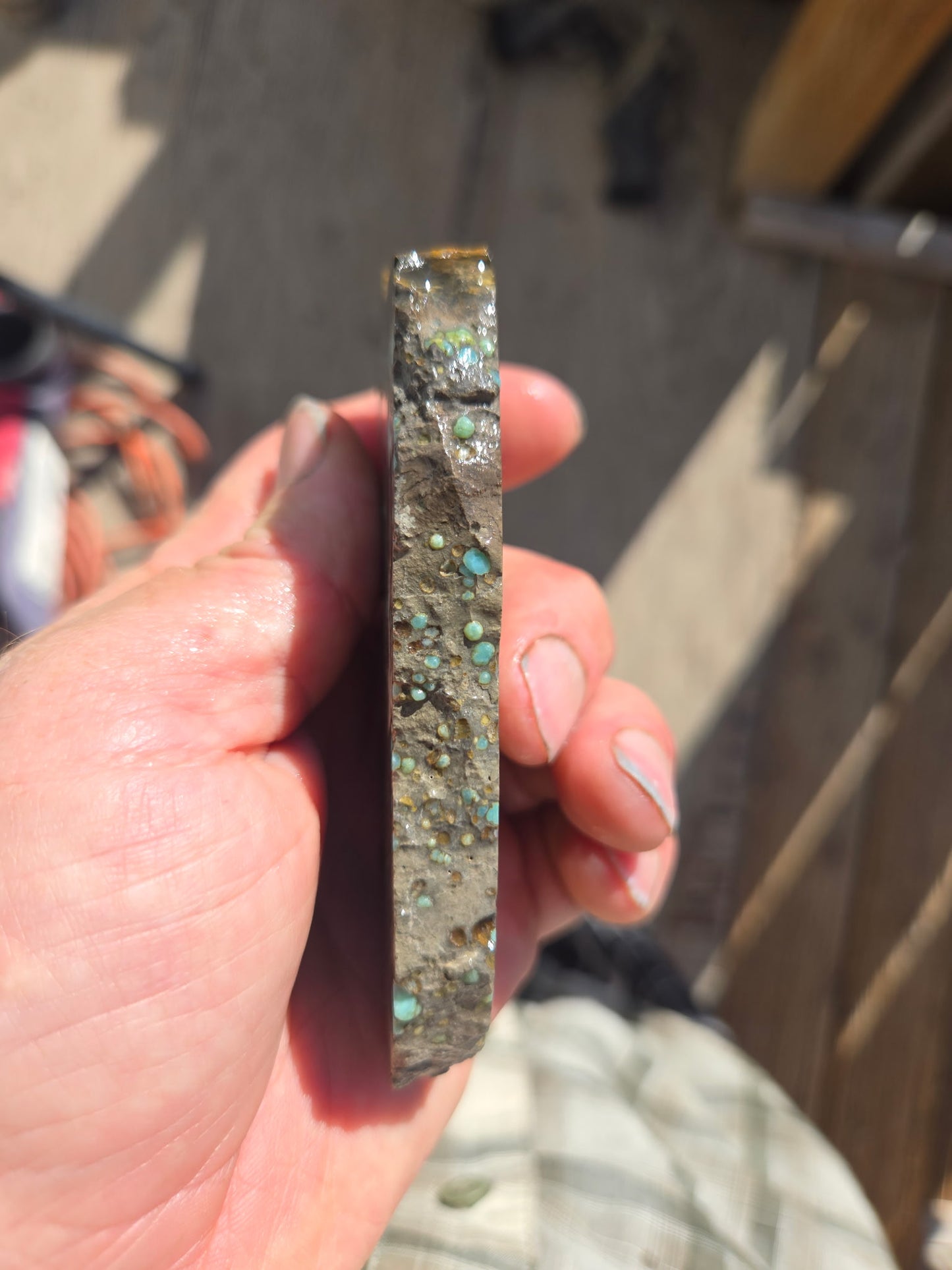 Desert Bloom Variscite/Turquoise rough for cabbing - Nevada Variscite -89 grams