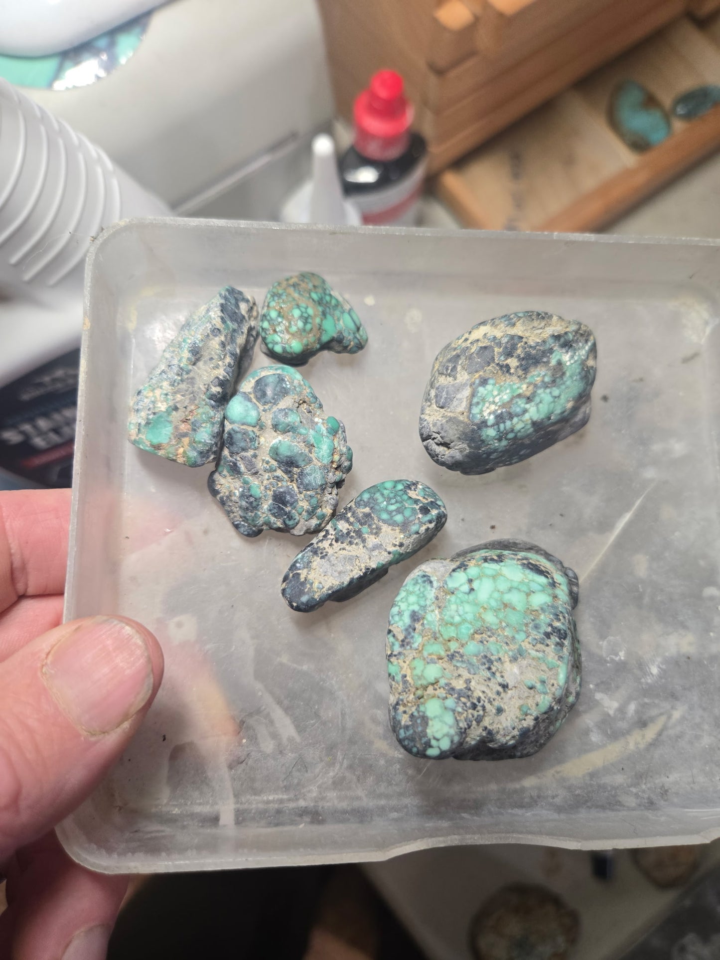 Custom for Eric - Blue Boy Variscite/Turquoise rough for cabbing -  Natural Nevada Variscite - 548 grams