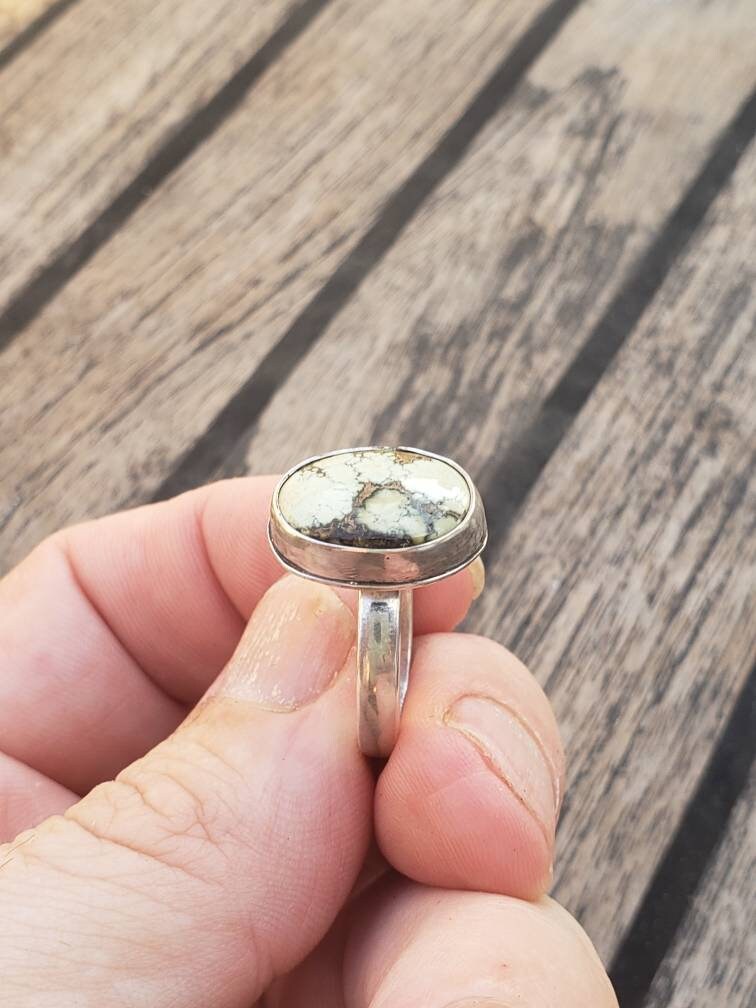 Damele mine variscite sterling silver ring size 6.5